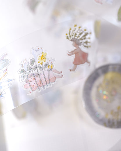 (NEW) Dodolulu - Doremi. Nestled in Green  | Pre-Cut Foil PET Tape Stickers