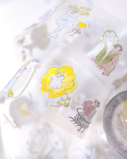 (NEW) Dodolulu - Doremi. Nestled in Green  | Pre-Cut Foil PET Tape Stickers