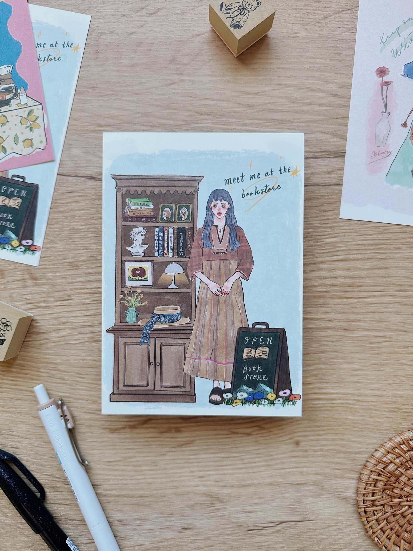Meet me at the bookstore | Postcard