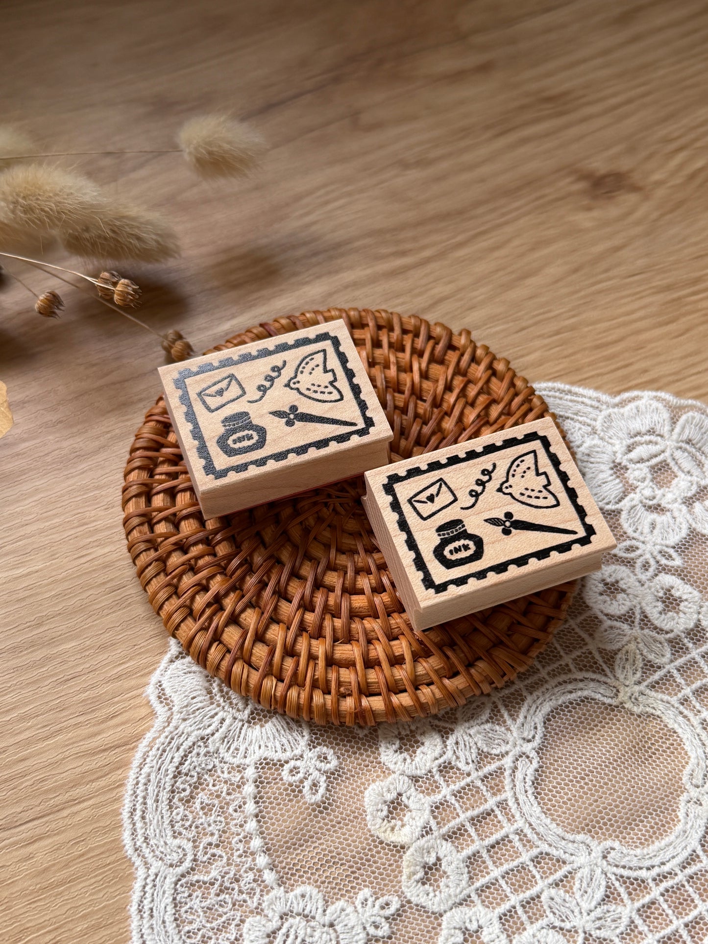 (NEW) Hankodori - Mail Day | Wooden Rubber Stamp
