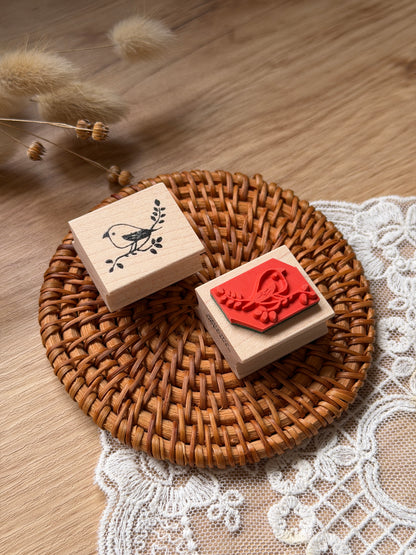 (NEW) Hankodori - Twig Bird | Wooden Rubber Stamp