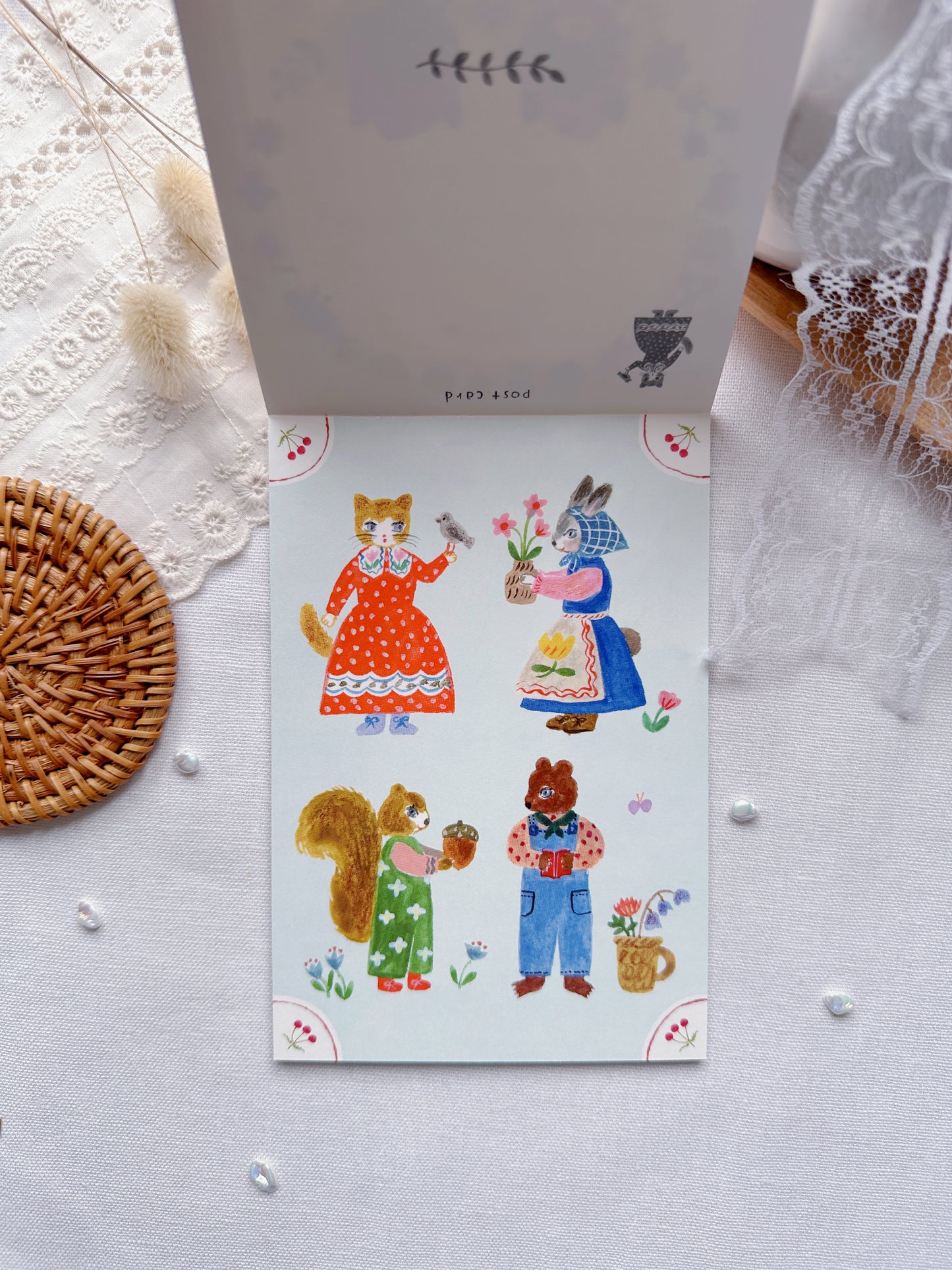 (RESTOCKED) Aiko Fukawa Little Fluffy Friends | Postcard Set