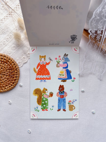 (RESTOCKED) Aiko Fukawa Little Fluffy Friends | Postcard Set