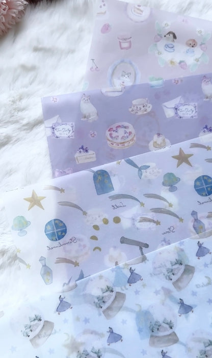 (NEW) Kin.Iro.Hitode Lavender Tea Room | A4 Vellum Paper