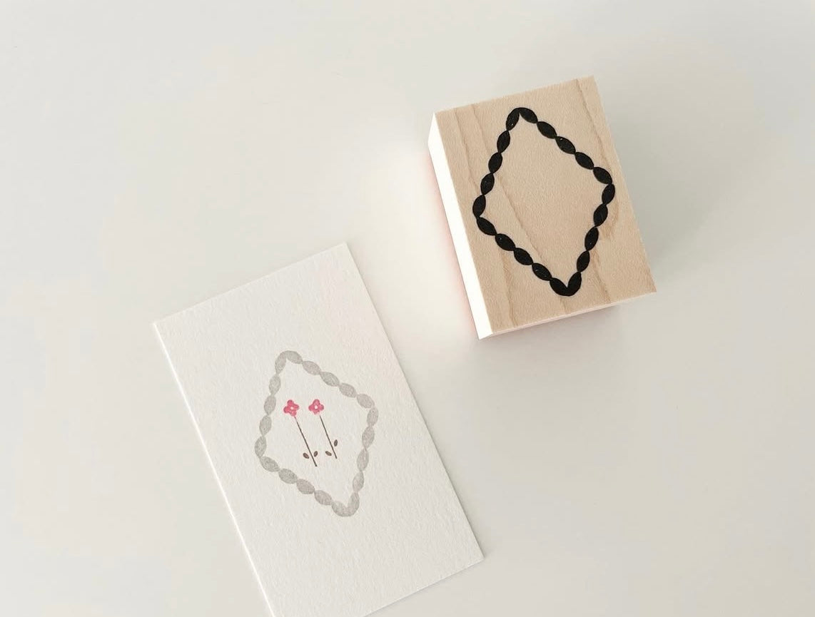 Aesthetic Frame | Wooden Rubber Stamp