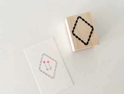 Aesthetic Frame | Wooden Rubber Stamp