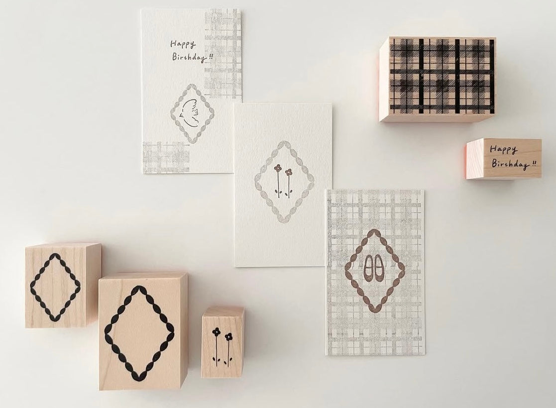 Aesthetic Frame | Wooden Rubber Stamp