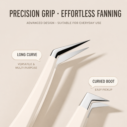 (NEW) Beige Stainless Steel Tweezers