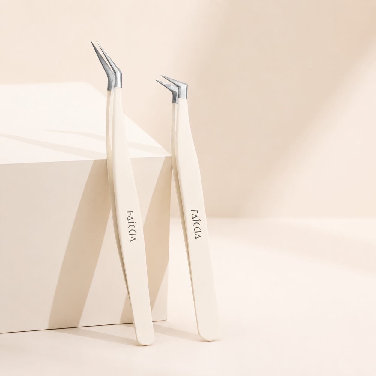 (NEW) Beige Stainless Steel Tweezers