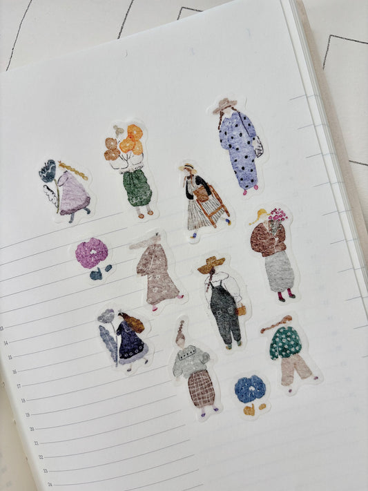 (NEW) Pion - Artsy Girl | Kiss Cut 2.5cm Washi Tape