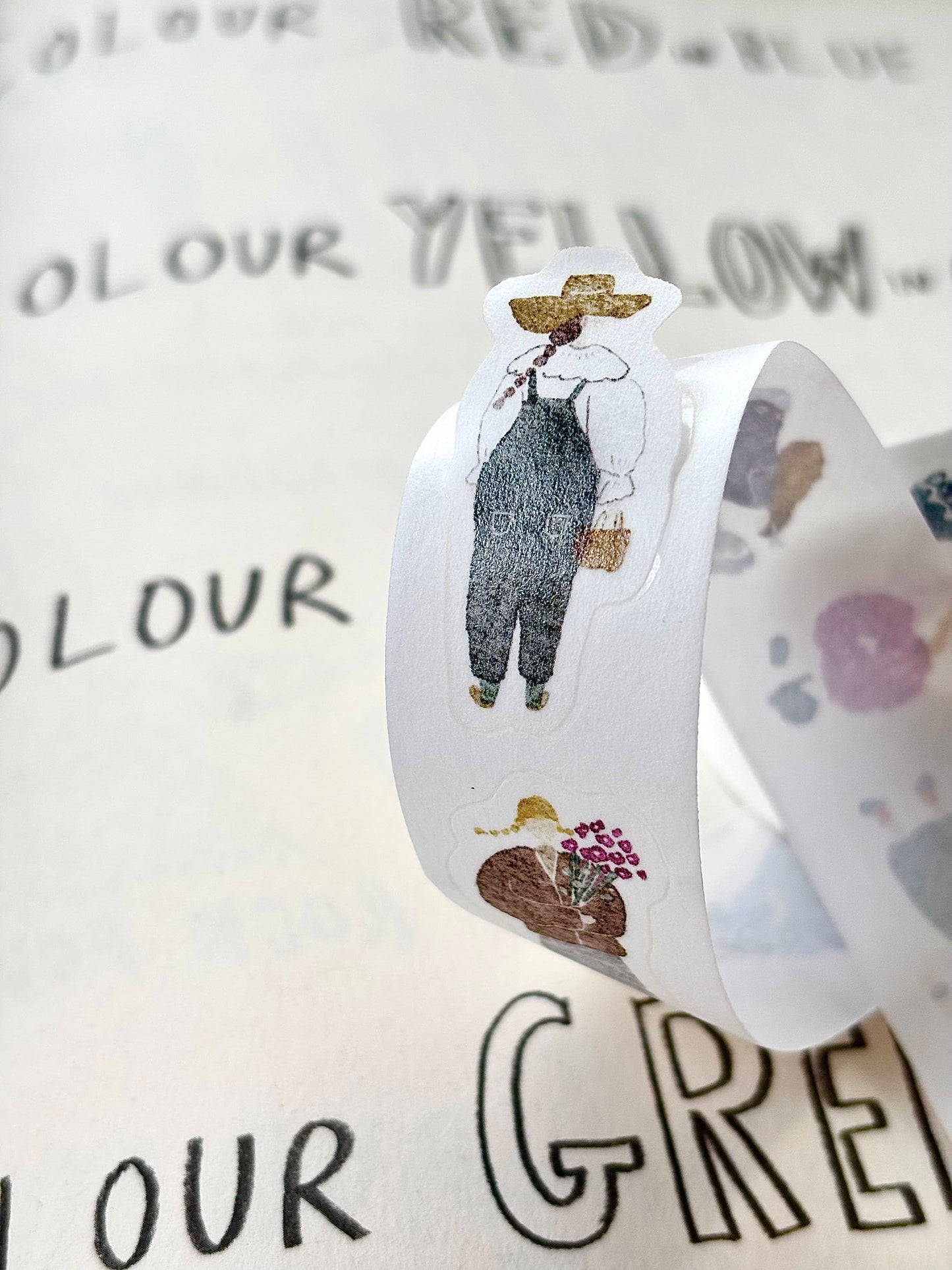 (NEW) Pion - Artsy Girl | Kiss Cut 2.5cm Washi Tape