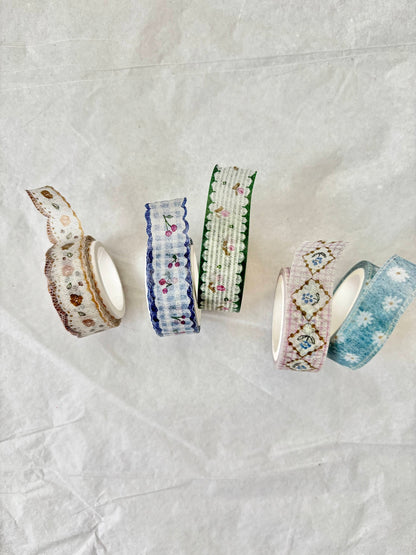 (NEW) Pion - Cherry & Rustic | Die-cut Washi Tape (2 Designs)