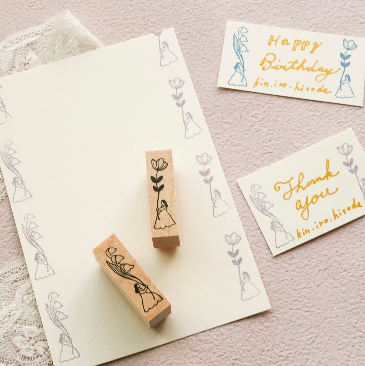 (NEW) Kin.Iro.Hitode Large Flower | Rubber Stamp