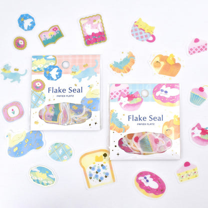 (NEW) Papier Platz x Miyashita Kazu - Nekoneko Biyori | Gold Foil Sticker Flakes