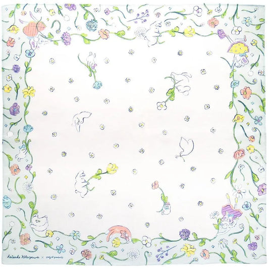 nz, 100% cotton, handkerchief, design, japan, cute, smooth, pastel, pink, rabbit, flower