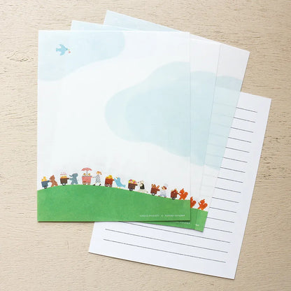 (NEW) Mariko Fukuoka Let's carry | Letter Set (12 sheets & 4 envelopes)