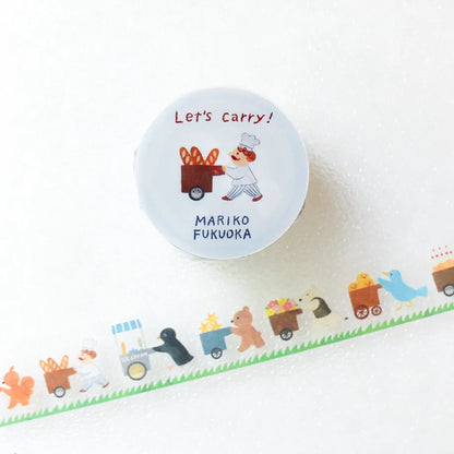(NEW) Mariko Fukuoka Let's carry | Transparent Washi Tape (8m)