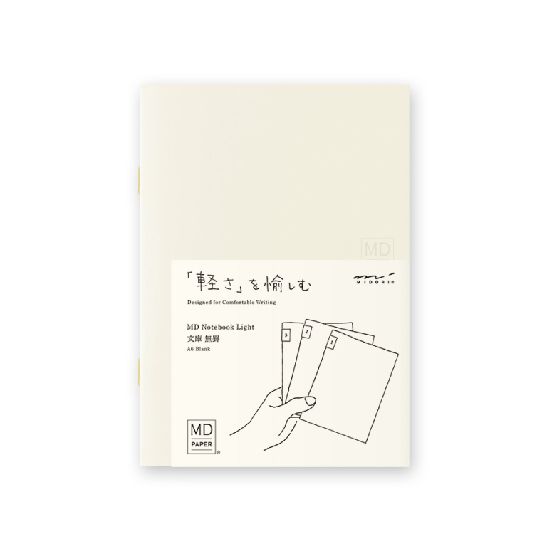 (NEW) Midori MD Notebook Light A6 - Blank - Pack of 3