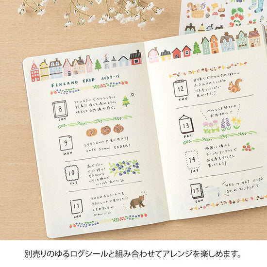(NEW) Midori Yuru Log Notebook B6 - Nordic - Dot Grid