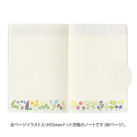 (NEW) Midori Yuru Log Notebook B6 - Nordic - Dot Grid