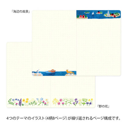 (NEW) Midori Yuru Log Notebook B6 - Nordic - Dot Grid