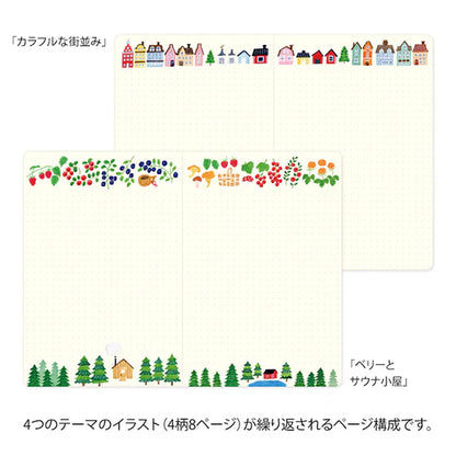 (NEW) Midori Yuru Log Notebook B6 - Nordic - Dot Grid