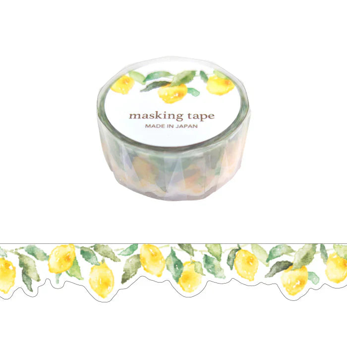 Roll of masking tape with lemon design on a white background, masking tape, washi tape, japan, lemon, yellow, cute, hope and letters, nz