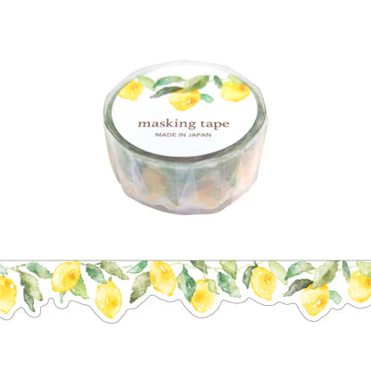 Roll of masking tape with lemon design on a white background, masking tape, washi tape, japan, lemon, yellow, cute, hope and letters, nz