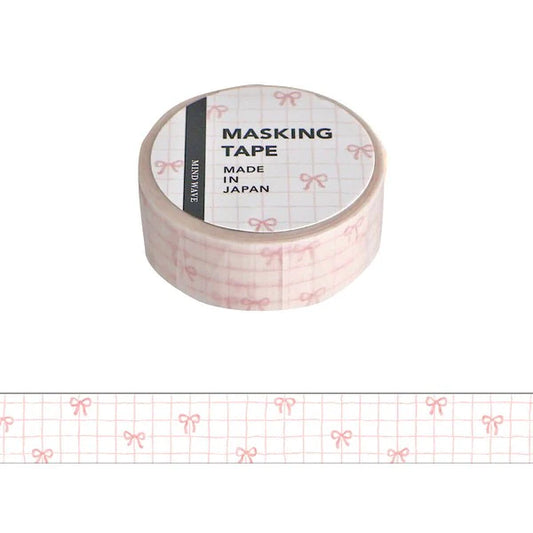 Roll of masking tape with a pattern of small bows on a white and white background, cute, washi tape, nz, hope and letters, ribbon, journal, scrapbook