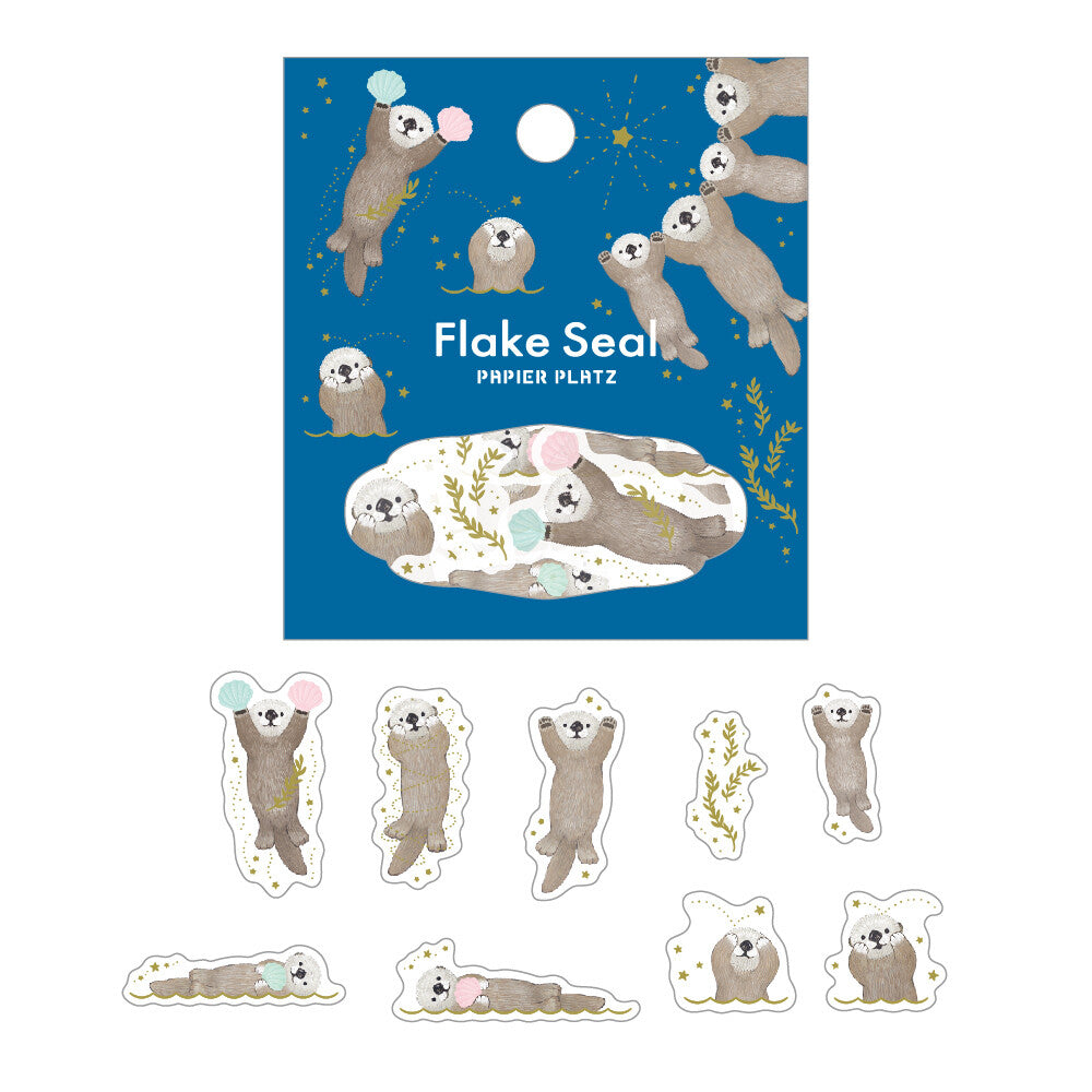 (NEW) Papier Platz x MILINA Otter | Gold Foil Sticker Flakes