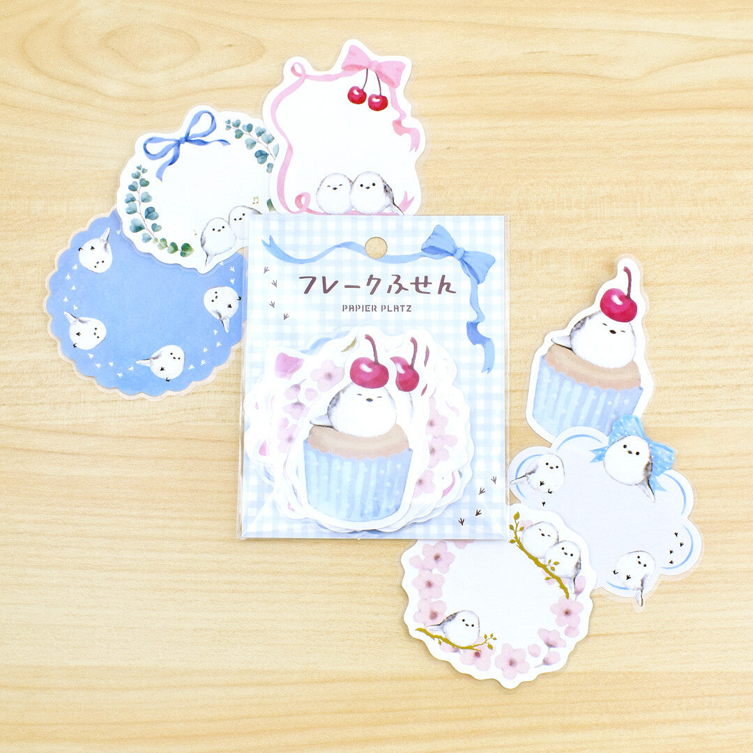 (NEW) Papier Platz x Milina - Long-tailed Tit Bird | Sticky Notes