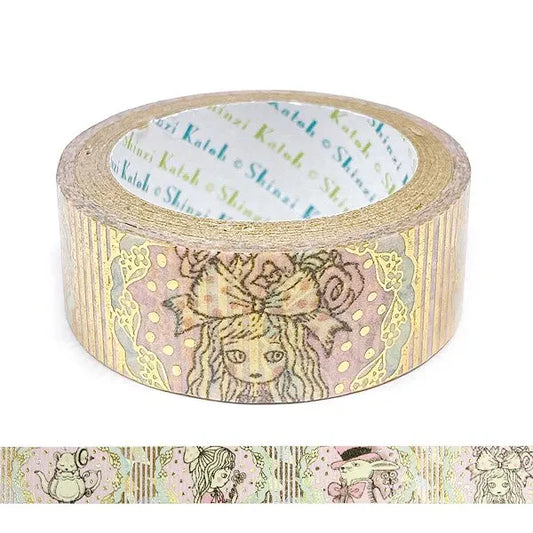 Shinzi Katoh Alice in the Wonderland - Pot | Gold Foil Washi Tape