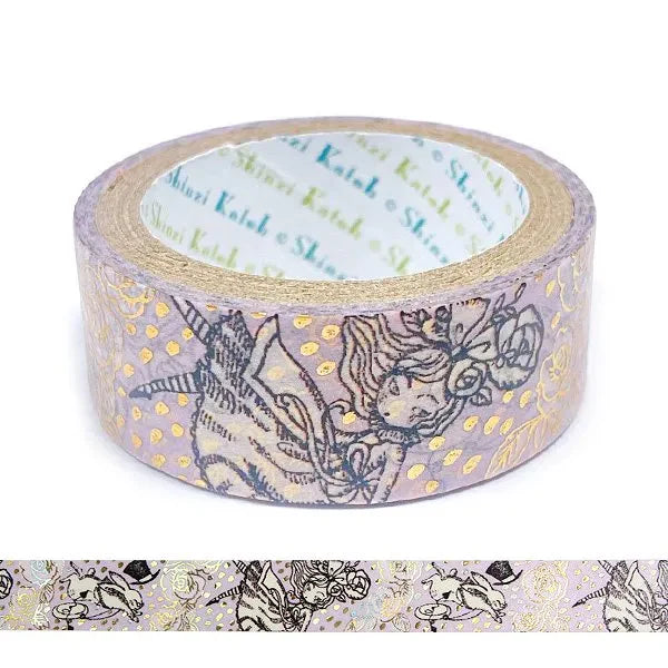 Shinzi Katoh Alice in the Wonderland - Rabbit Hole | Gold Foil Washi Tape