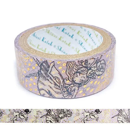 Shinzi Katoh Alice in the Wonderland - Rabbit Hole | Gold Foil Washi Tape