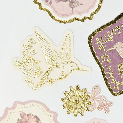 (NEW) NB Co. Ltd - Seal Prier Colibri | Gold Foil Sticker Sheet