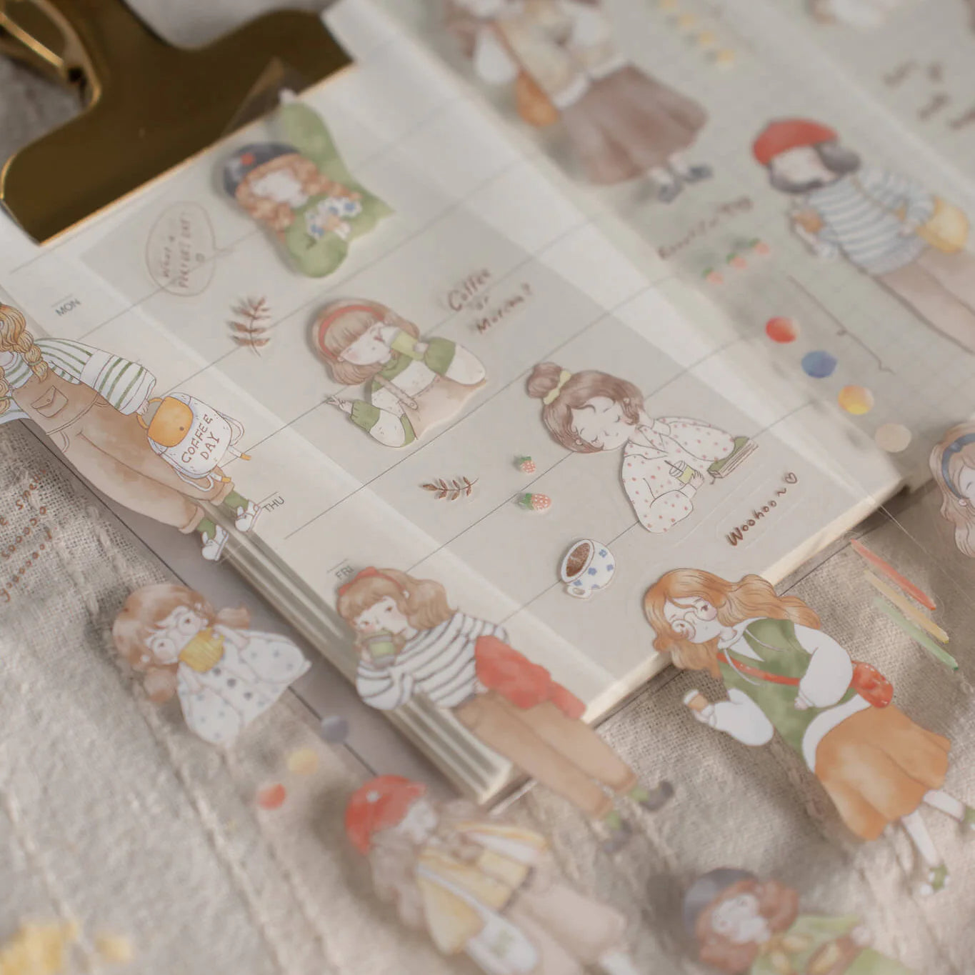 (NEW) Sho Little Happiness - Let's Go Cafe Hopping | Kiss Cut PET Tape Stickers