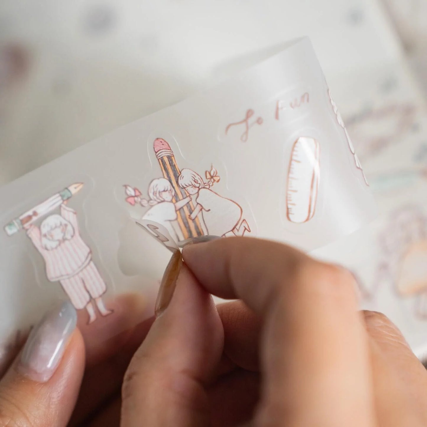 (NEW) Sho Little Happiness - Stationery Friends | Kiss Cut PET Tape Stickers