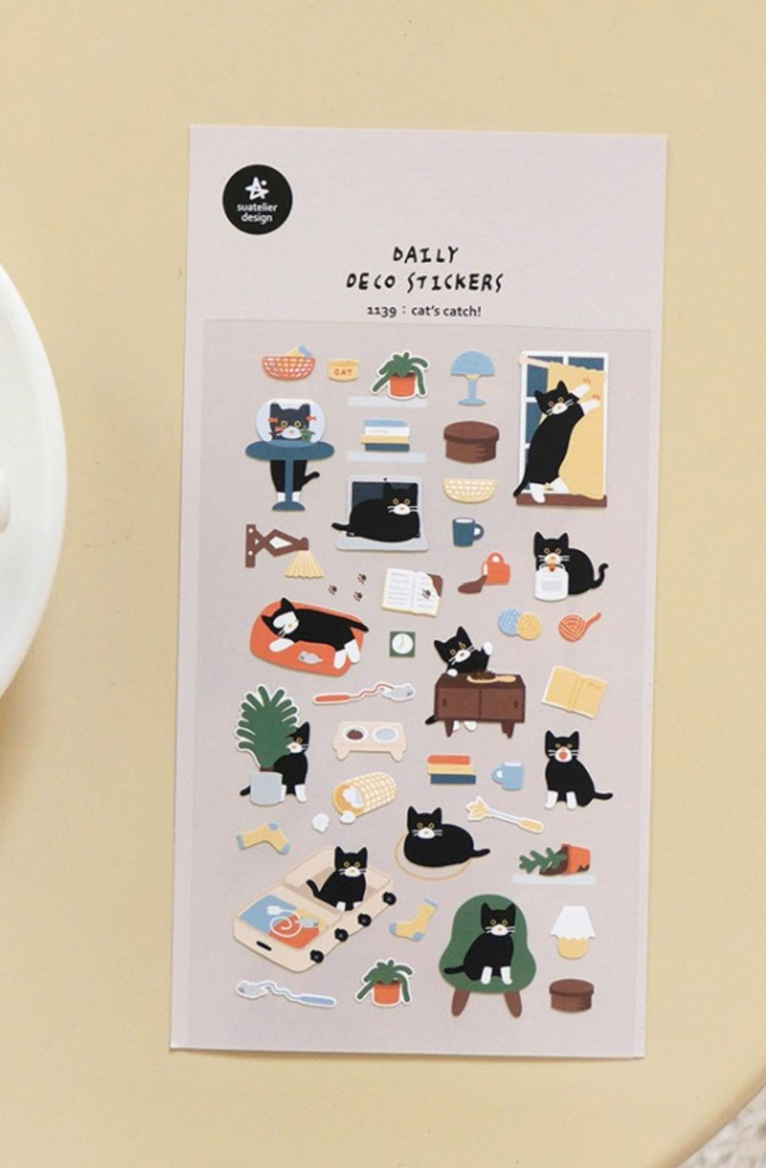 (NEW) Suatelier -  no.1139 cat's catch! | Daily Deco Stickers