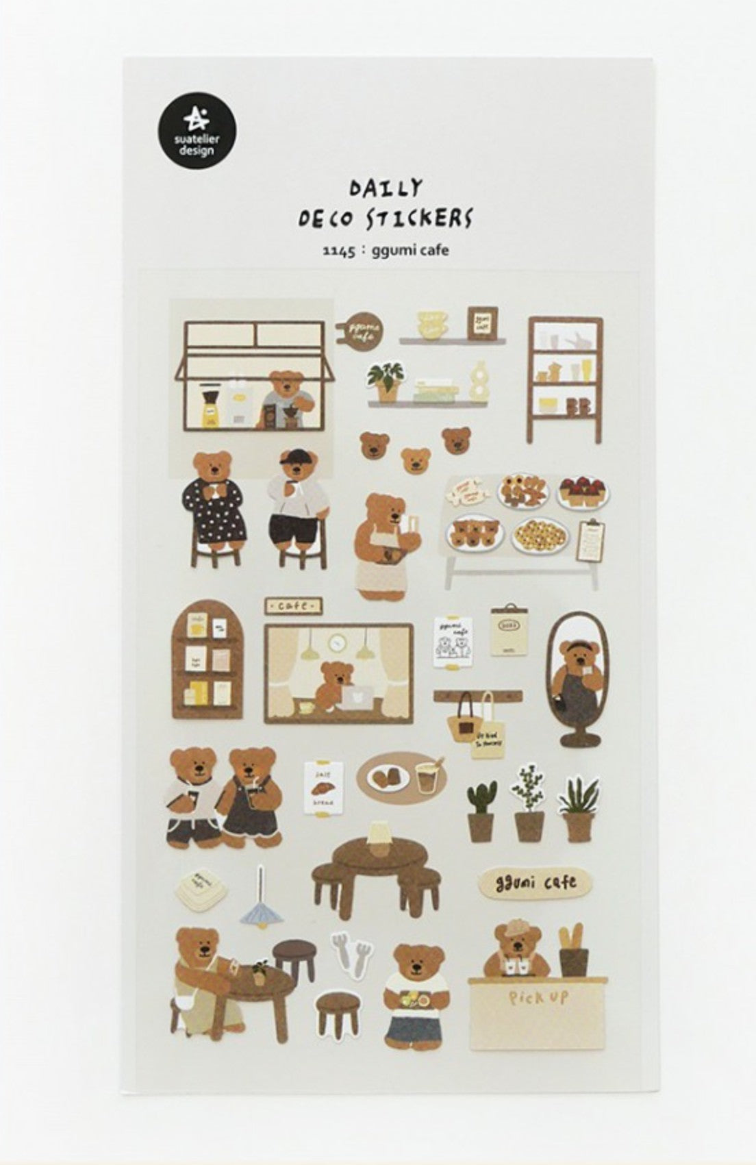 (NEW) Suatelier -  no.1145 ggumi cafe | Daily Deco Stickers