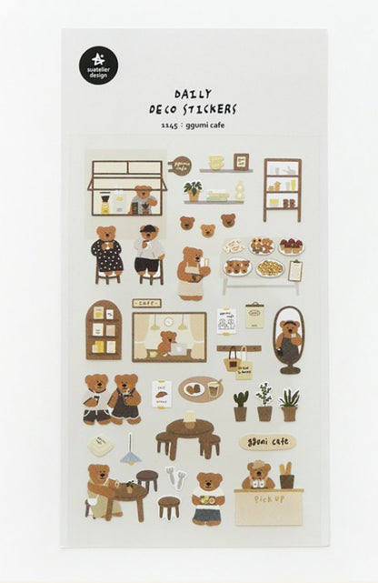 (NEW) Suatelier -  no.1145 ggumi cafe | Daily Deco Stickers