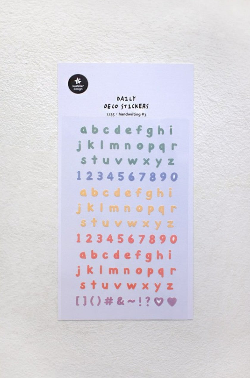 (NEW) Suatelier -  no.1135 handwriting #3 | Daily Deco Stickers