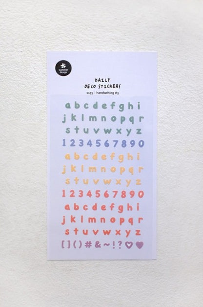 (NEW) Suatelier -  no.1135 handwriting #3 | Daily Deco Stickers