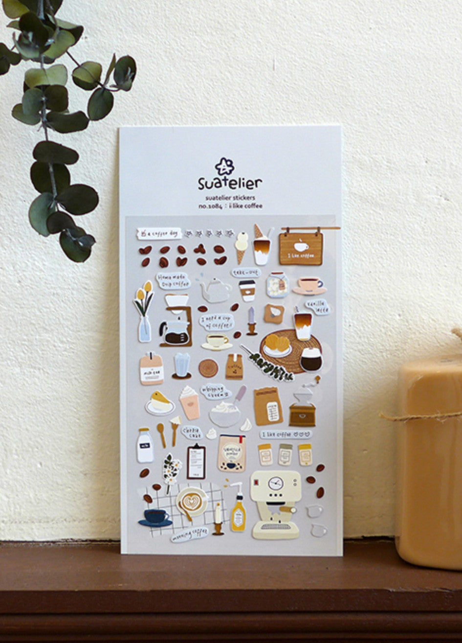 (NEW) Suatelier -  no.1084 I like coffee | Daily Deco Stickers