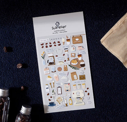 (NEW) Suatelier -  no.1084 I like coffee | Daily Deco Stickers
