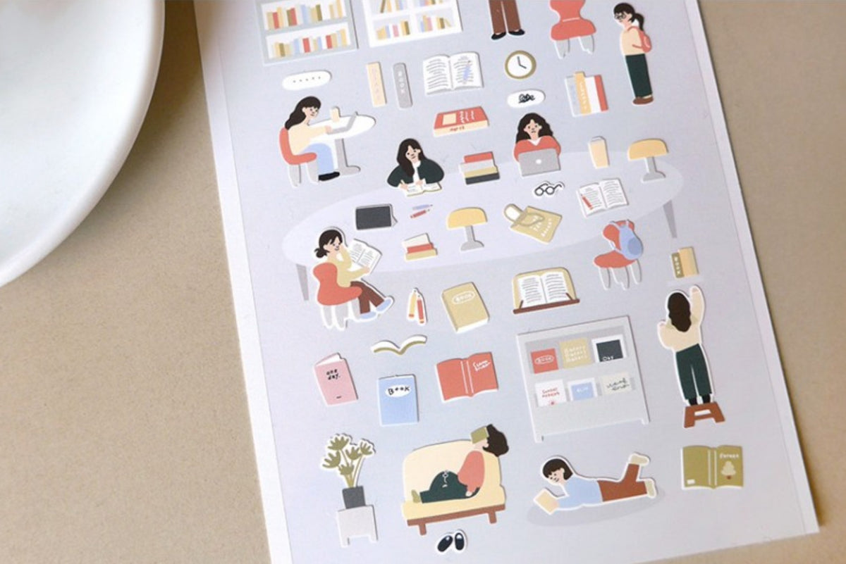 (NEW) Suatelier -  no.1143 in the library | Daily Deco Stickers