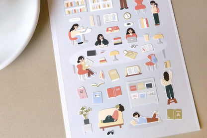 (NEW) Suatelier -  no.1143 in the library | Daily Deco Stickers