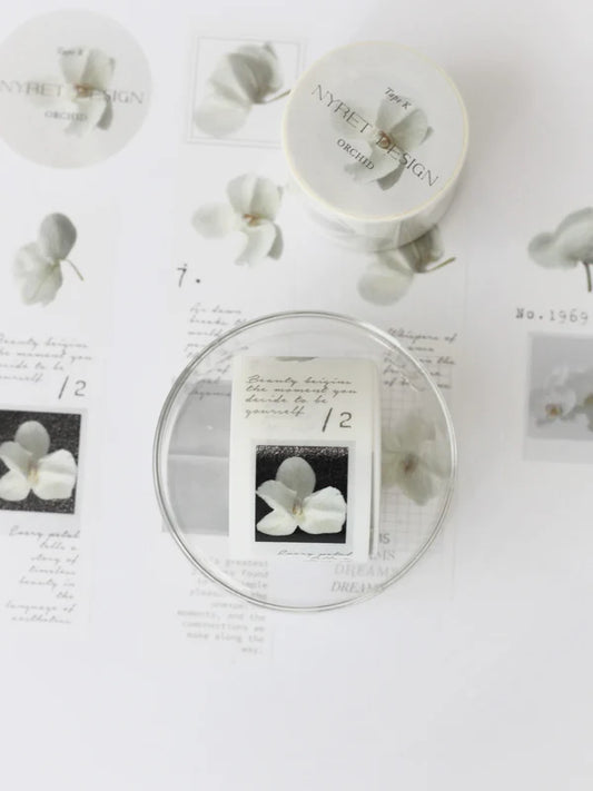 sticker, orchid, floral, flower, washi tape, japan, auckland, nz, new zealand, hope and letters, journal