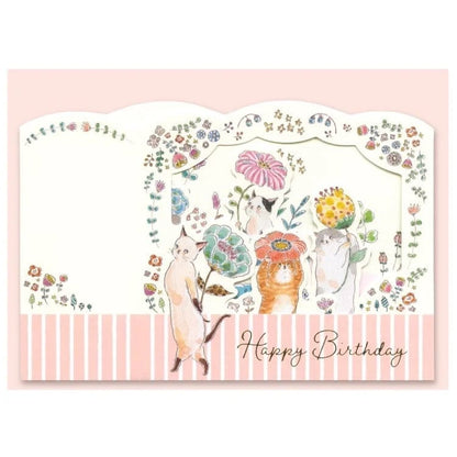 (NEW) Tocoro Comugi - Flower Cat | 3D Pop Up Birthday Card