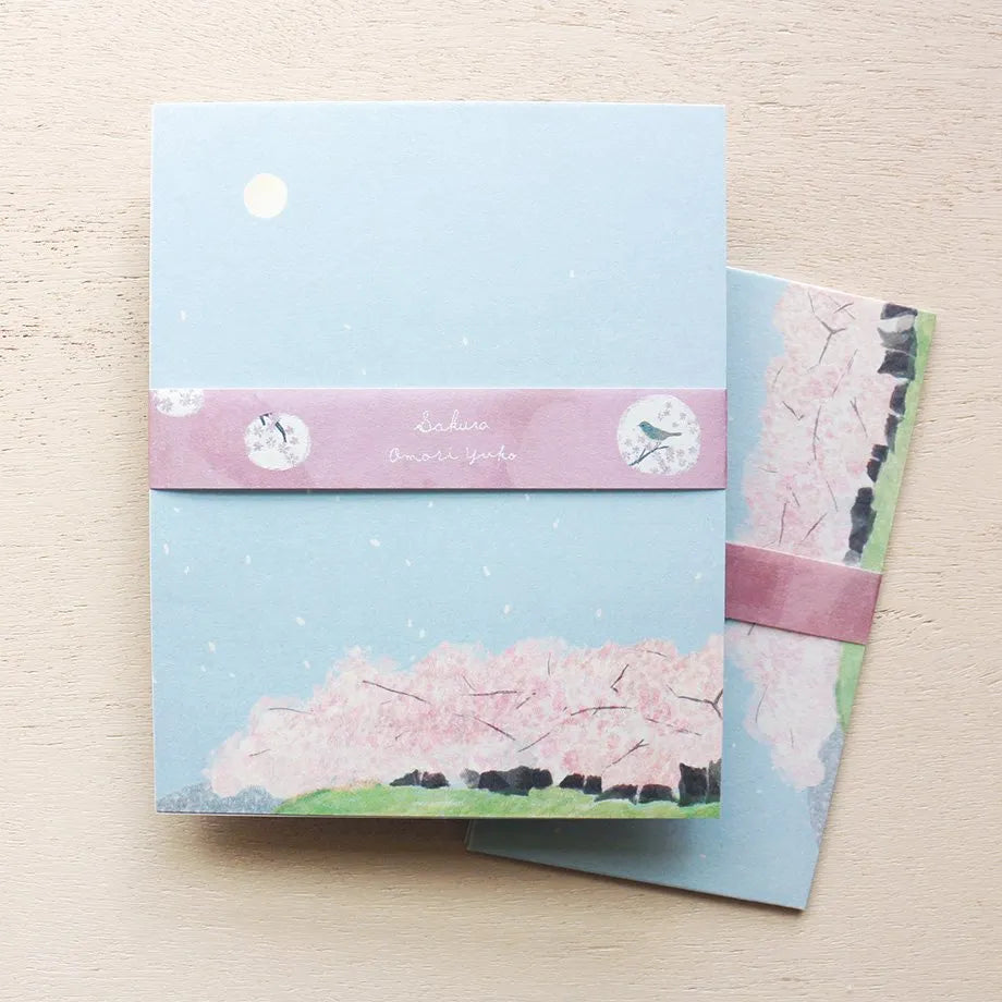 (NEW) Watako Omori Sakura | Letter Set (12 sheets & 4 envelopes)
