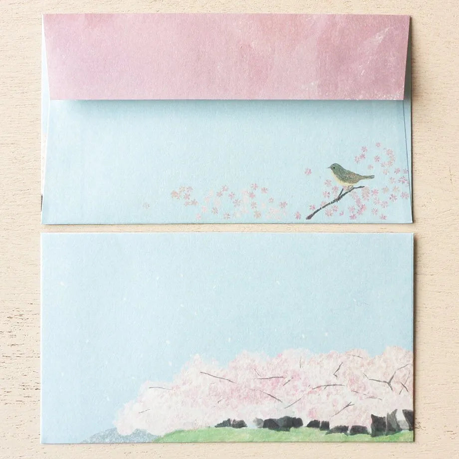 (NEW) Watako Omori Sakura | Letter Set (12 sheets & 4 envelopes)